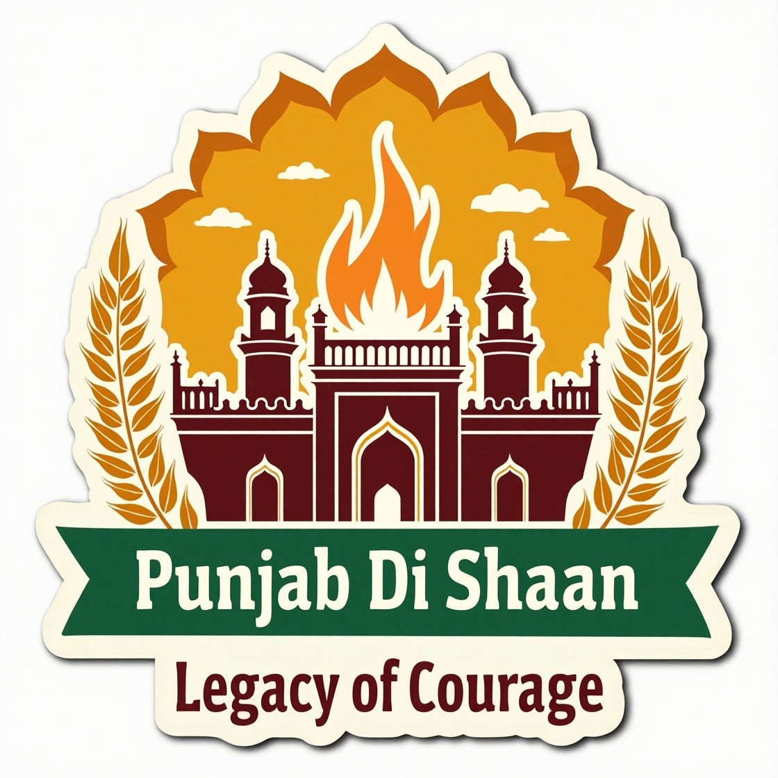 Punjab Heritage Sticker – Khanda & Jallianwala Bagh Design