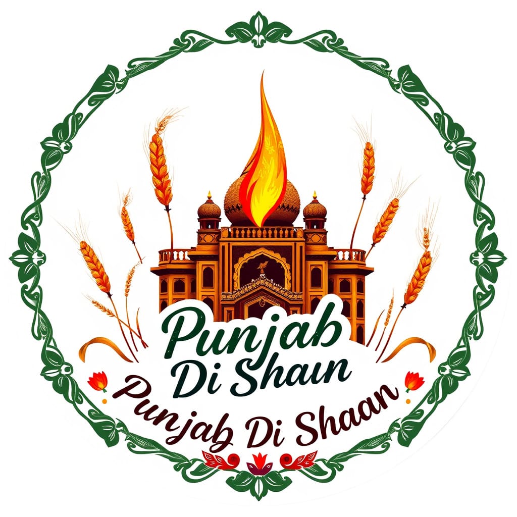 Etiqueta engomada de la herencia de Punjab - Khanda, Wheat y Jallianwala Bagh - Orgullo de Punjab