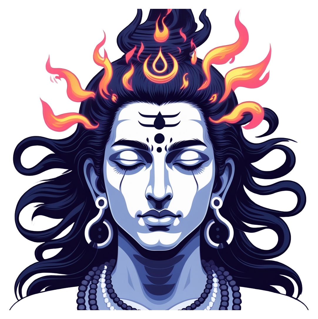 Shiva Mode Activated Sticker – Meditative Desi Art
