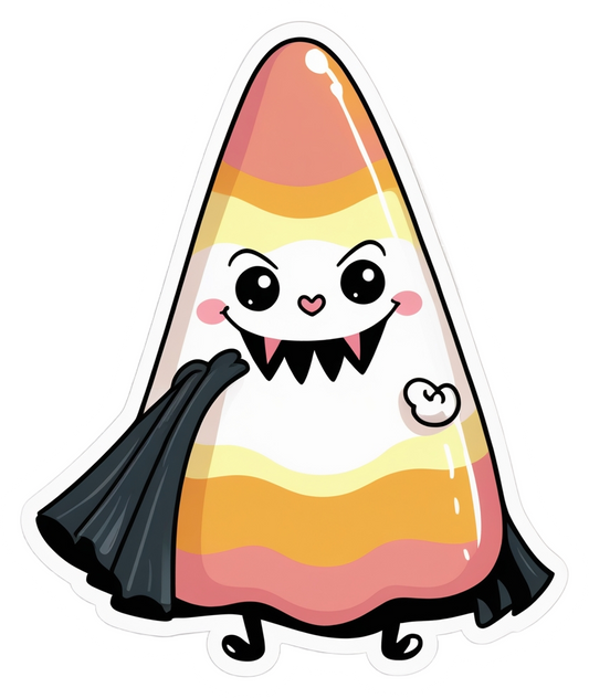 Candy Corn Vampire Sticker – Cute Kawaii Halloween