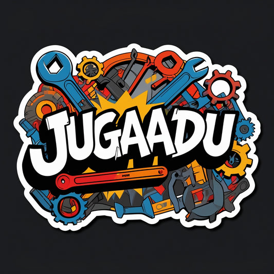 Jugaadu Sticker – Desi Hustler Hindi Slang Decal