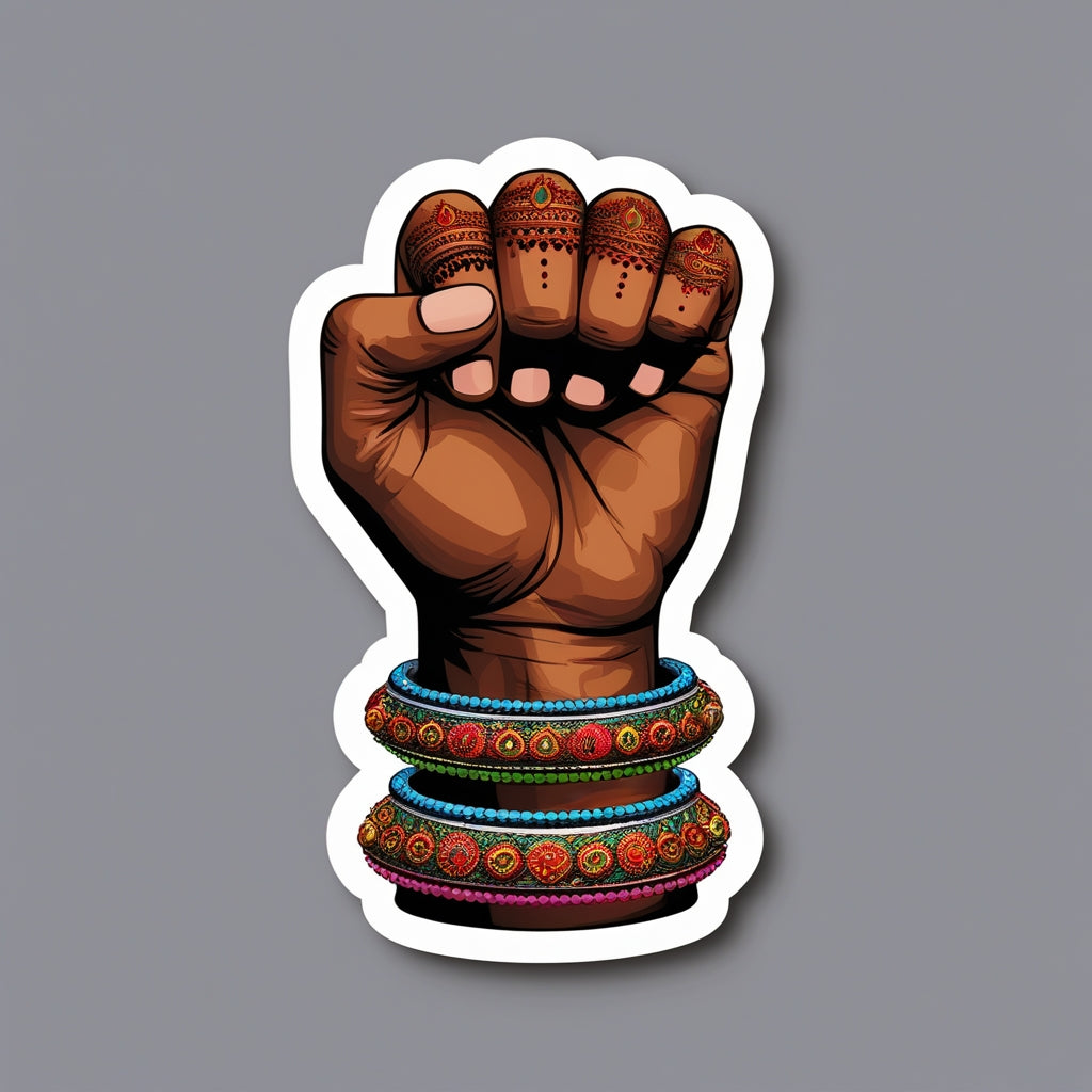 Desi Power Fist Sticker – Feminist Mehndi Decal
