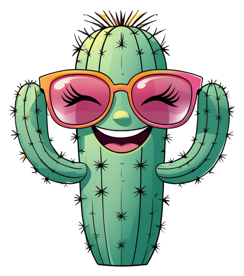 Cool Cactus Sticker – Cute Desert Plant Vinyl