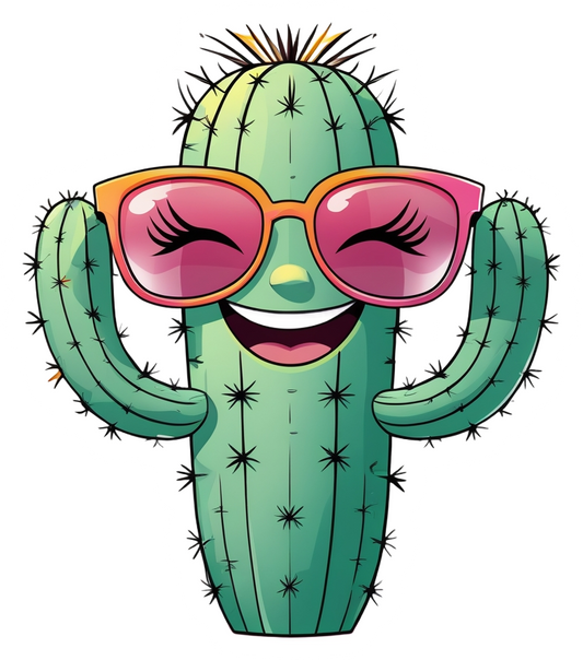 Cool Cactus Sticker – Cute Desert Plant Vinyl