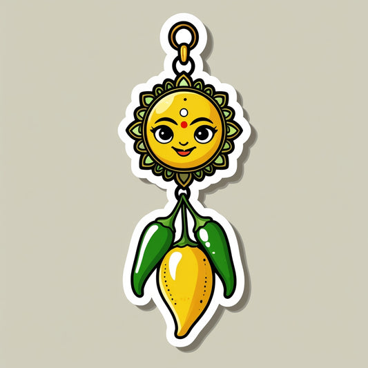 Nimbu Mirchi Sticker – Evil Eye Protection Decal